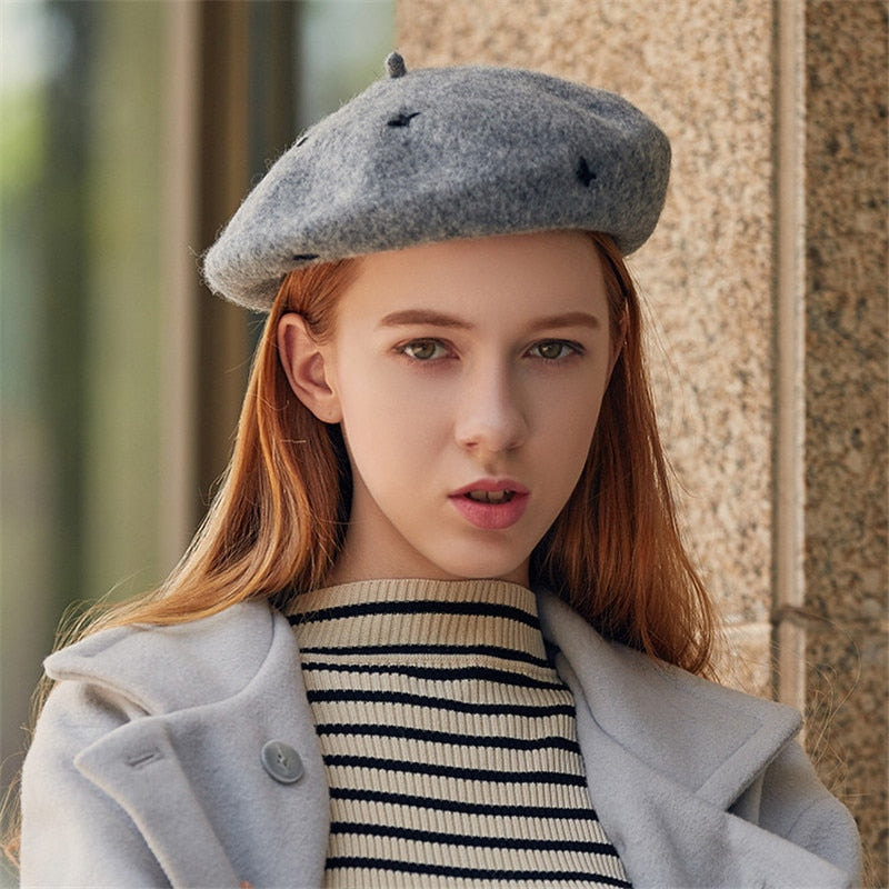 French beret hat worn by a girl